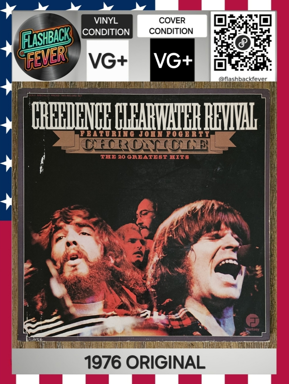 CCR•Chronicle-The 20 Greatest Hits•1976 US 2×LP (#CCR-2) Santa Maria Pressing